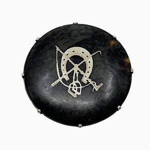 Late Victorian sterling silver tortoise shell horse shoe equestrian brooch GM868